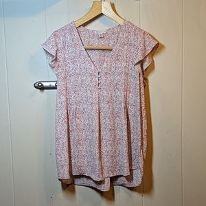 Lila Rose ruffle sleeve blouse Sz M